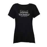 TRICOU DE DAMĂ DIN BUMBAC CU MÂNECĂ SCURTĂ ȘI IMPRIMEU - INSPIRA