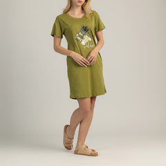 ROCHIE DE DAMĂ CU MÂNECI SCURTĂ 100% BUMBAC - TROPICA