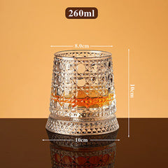 VORTIVA™ - Pahar de whisky rotativ din cristal cu model gravat