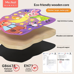PLAYMIND™ - TABLA DE PUZZLE MAGNETICA DIN LEMN CU DOUA FETE PENTRU COPII