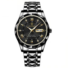 CHRONORA™ - Ceas elegant cu calendar, indici luminoși și carcasă din oțel inoxidabil