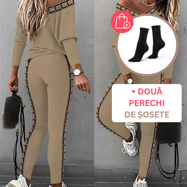 LUNACHIC - SET MODERN CU TRICOU ȘI PANTALONI