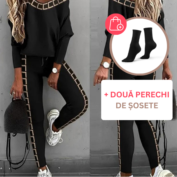 LUNACHIC - SET MODERN CU TRICOU ȘI PANTALONI