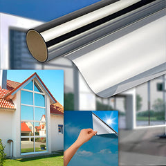 MIRAVEIL™ - Folie oglindă autoadezivă pentru geam 45×200 cm, intimitate fără pierdere de lumină