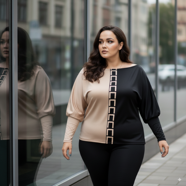 LUNACHIC - SET MODERN CU TRICOU ȘI PANTALONI
