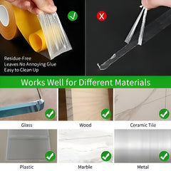 GRIPLUX™ - Bandă transparentă dublu-adezivă, ține până la 10 kg, fără găuri și fără urme