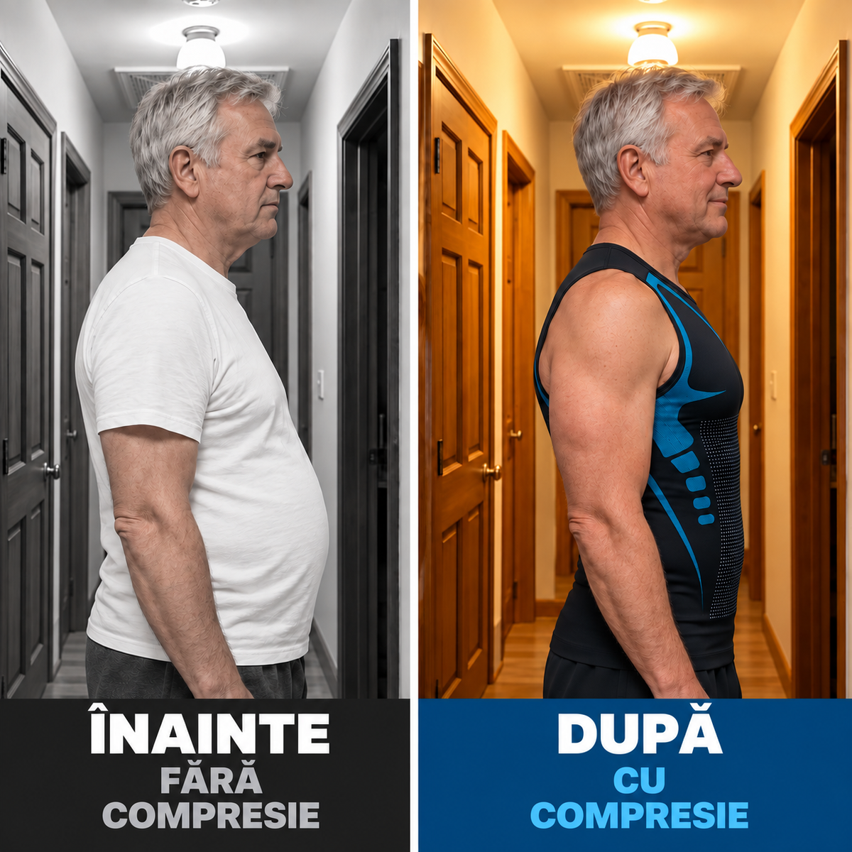 ShapeFlex™ – maiou compresiv pentru modelarea siluetei masculine