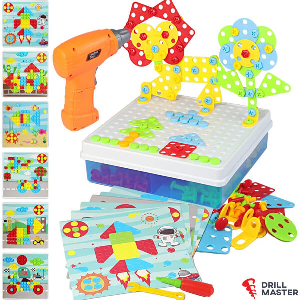 DRILLMASTER® - SET EDUCATIV PENTRU COPII DIY CU BORMAȘINĂ PE BATERII